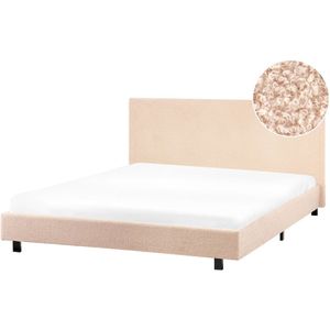 ALBI - Tweepersoonsbed - Beige - 160 x 200 cm - Bouclé