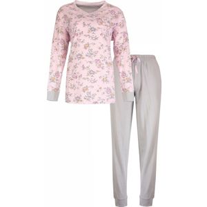 Tenderness Dames Pyjama Set - Bloemetjes print - 100% Gekamde Katoen - Roze - Maat S