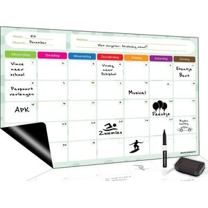 Brute Strength - Magnetisch Weekplanner whiteboard (8) - A3 - Planbord - Familieplanner  - Gezinsplanner - To Do Planner