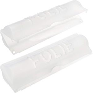 2x foliesnijder - aluminiumfolie dispenser - vershoudfolie dispenser - praktische houder voor aluminiumfolie of vershoudfolie (2 stuks - transparant)