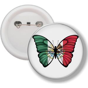 Button Met Speld - Vlinder Vlag Mexico