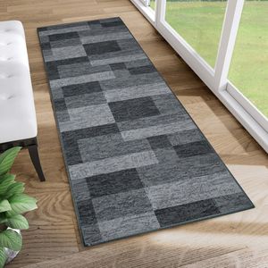 Tapiso Antislip Rubber Vloerkleed Gang Grijs Rubbermat Tapijt Maat- 100x1350