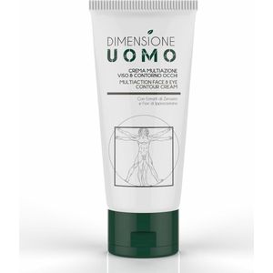 Dimensione Uomo ~ Multi-actie gezichts- en ogencrème - Crema Multiazione viso & contorno occhi. De biologische multi-actieve crème voor gezicht en ogen zorgt voor zachtheid, ook geschikt als after shave.