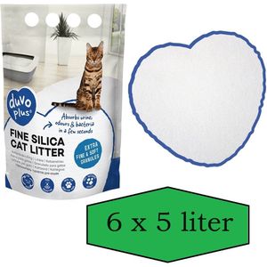 silica - Premium - fijne silica - kattenbakvulling wit - 6 x 5 liter