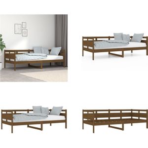 vidaXL Slaapbank massief grenenhout honingbruin 90x200 cm - Slaapbank - Slaapbanken - Bedbank - Bed