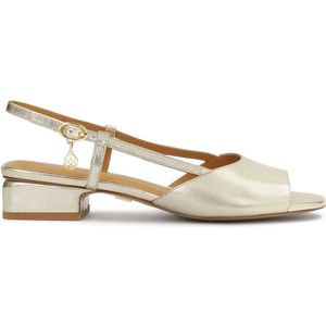 Elegant gold sandals with heel strap