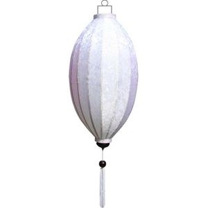 Witte zijden lampion lamp mango - M-WH-45-S