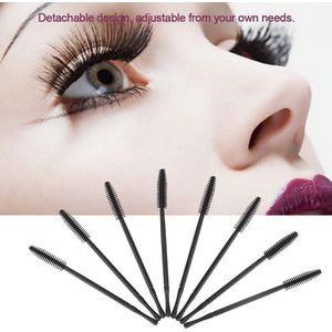 50pcs Short Silicone Eyelash Brushes - Disposable Eyelash Brush - Mini Mascara Brush - Eyelash Extension and Lift Makeup Applicator Kit - Black Tower Type .