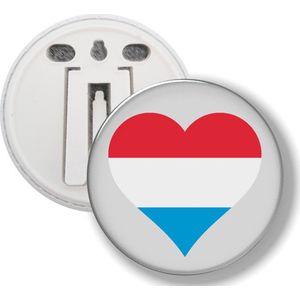 Button Met Clip - Hart Vlag Luxemburg