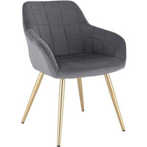 Rootz Velvet Eetkamerstoel - Comfortabele stoel - Stijlvolle zitting - Ergonomisch ontwerp - Duurzame constructie - Eenvoudige montage - 43 cm x 55 cm x 81 cm