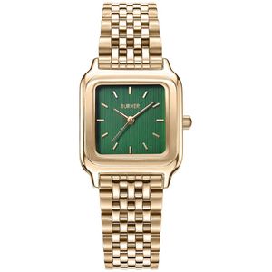 BURKER Horloge Dames Macy - Goud Groen - Schakelband - Waterdicht - 26 mm