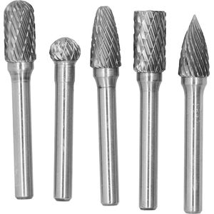 Dubbele snijden Carbide Burr Set - 5 stuks Tungsten staal Rotary Burr Set voor houtbewerking graveren polijsten cut rotary burr set