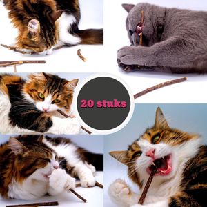 Make Me Purr Matatabi Sticks 20 Stuks - Kattenkruid Stokjes - Catnip Kauwstokjes - Kattenspeeltjes Kattenspeelgoed - Kattensnoepjes Kattensnack