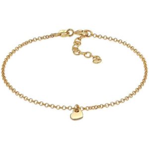 Elli Dames Armband Dameshart Love Romantic Pea Necklace Trend Minimal Adjustable in 925 Sterling Silver Gold Plated