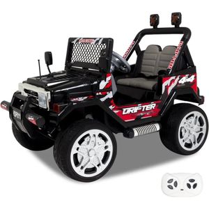 Jeep Drifter - Elektrische Kinderauto - 12V accu 1 tot 6 jaar - Zwart