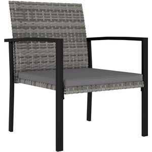 vidaXL Tuinstoelen 2 st poly rattan grijs - Tuinstoel - Tuinstoelen - Eetkamerstoel - Tuinstoel