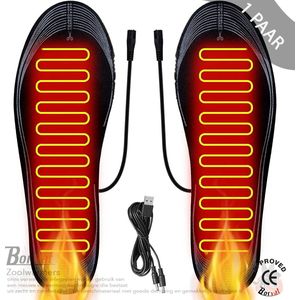 Borvat® - Verwarmbare inlegzolen - USB - zoolwarmers - thermozolen - voetenwarmer voor mannen/vrouwen - op maat te snijden - verwarmingszolen voor schoenen - maat: 35-45