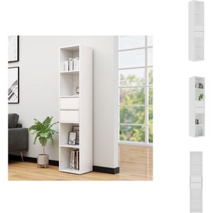 vidaXL Boekenkast - Wit - 36x30x171 cm - Bewerkt hout - Kast