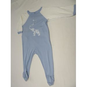 petit bateau  pyjama , katoen , bleek blauw olifant ,  74 - 12 maand