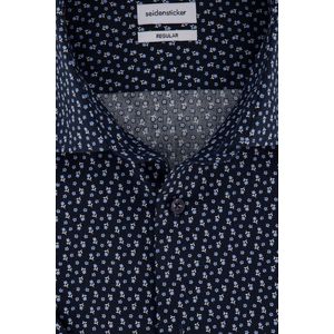 Seidensticker overhemd korte mouw donkerblauw