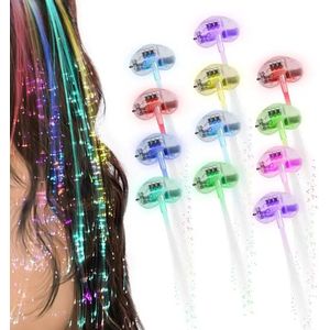 Led Hair extensions - 5 kleuren - Rood - Wit - Blauw - Groen - Roze - 5 stuks - Haar clip - Haar clip met licht - Haar accessoires- Carnaval - Verkleden - Kostuum- Kinderfeestje - Kinderaccessoires