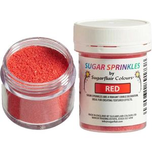 Sugarflair Sugar Sprinkles - Rood - 40g - Gekleurde Suiker - Eetbare Taartdecoratie
