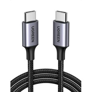 UGREEN Gevlochten USB-C naar USB-C Kabel 60W PD Charge 1 Meter Zwart