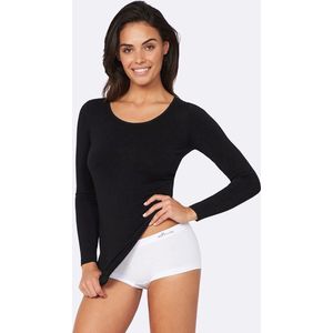 Boody -  Bamboe Dames top lange mouw - Zwart / L