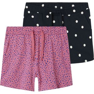 NAME IT NKFVIGGA 2P SHORTS NOOS Meisjes Broek - Camellia RosePack:PACK W. DARK SAP DOTS - Maat 140