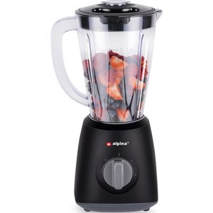 alpina Blender - 1,5 Liter - 400 Watt - Turbofunctie - Kunststof Kan - Zwart