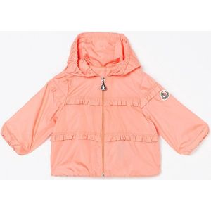 Moncler Hiti jack met capuchon en ruches - Koraal - Maat 74