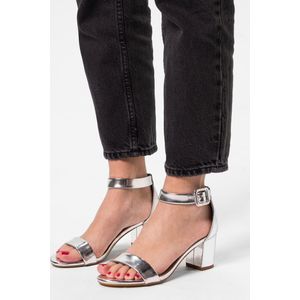 Sacha - Dames - Zilveren sandalen met hak