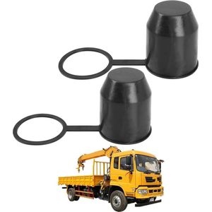 Afdekkappen voor trekhaak - stofdicht en waterdicht - auto camper aanhanger - kogelkopbescherming - zwart - set van 2 .