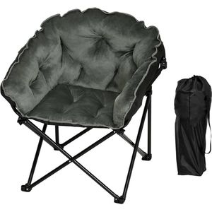 Rootz Gestoffeerde Velvet Oxford Campingstoel - Maanstoel - Opvouwbare stoel - Uitzonderlijk comfort - Duurzaam ontwerp - Draagbaar - 91 cm x 96 cm x 71 cm