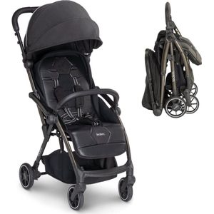Leclerc Hexagon Kinderwagen Inklapbaar - Zwart - Buggy Inklapbaar - Geschikt als Reisbuggy - Compacte Buggy Vliegtuig - Plooibuggy