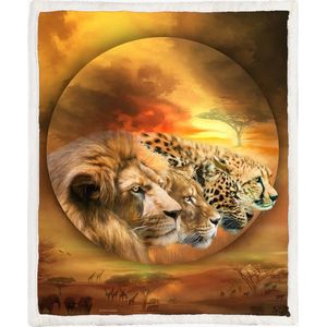 Grote Katten Fleece Deken 150*200cm Spirit Of The Savannah