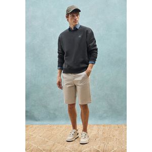Zwarte sweater met ronde hals en Polo Club-detail, relaxed fit