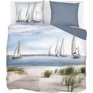 Snoozing Dunes - Flanel - Dekbedovertrek - Lits-jumeaux - 240x200/220 cm - Blauw