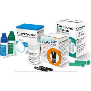 CareSens N test strips (50 Stuks) & lancetten (100 stuks) & CareSens N Controle vloeistof (1 stuks)