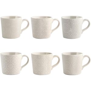 Koffiekopjes set - vaatwasmachinebestendig - ivoorwit - set van 6