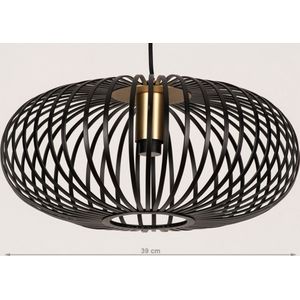 Lumidora Hanglamp 74244 - E27 - Zwart - Messing - Metaal - 39 cm