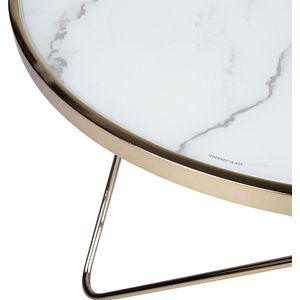 Salontafel MERIDIAN Veiligheidsglas Marmer/goud