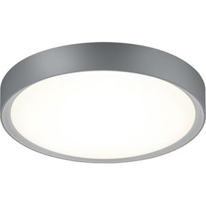 LED Plafondlamp - Badkamerlamp - Torna Clirno - 18W - Warm Wit 3000K - Spatwaterdicht IP44 - Opbouw Rond - Mat Titaan - Kunststof