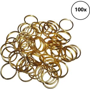 &ERGY Sleutelringen 20 mm goud (100 stuks) | Sleutelring voor sleutelhanger | Splitringen | Metalen ring hobby | Sleutellabels | 2024