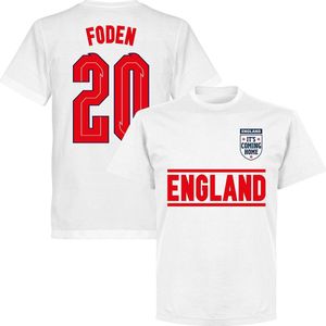 Engeland Foden 20 Team T-Shirt - Wit - XL