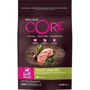 Wellness Core Grain Free Dog Small Breed Adult Low Fat - Hondenvoer - Kalkoen 5 kg