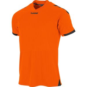 Hummel Fyn Shirt Korte Mouw Heren - Oranje / Zwart | Maat: L