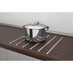 6 stuks 45 cm keukenblad pannen onderzetters beschermstaven hittebestendig RVS look / Chroom zelfklevend