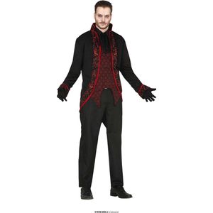 Guirca - Vampier & Dracula Kostuum - Duistere Krachten Voodoo Vampier - Man - Rood, Zwart - Maat 48-50 - Halloween - Verkleedkleding