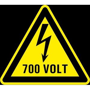 Sticker elektriciteit waarschuwing 700 volt 150 mm